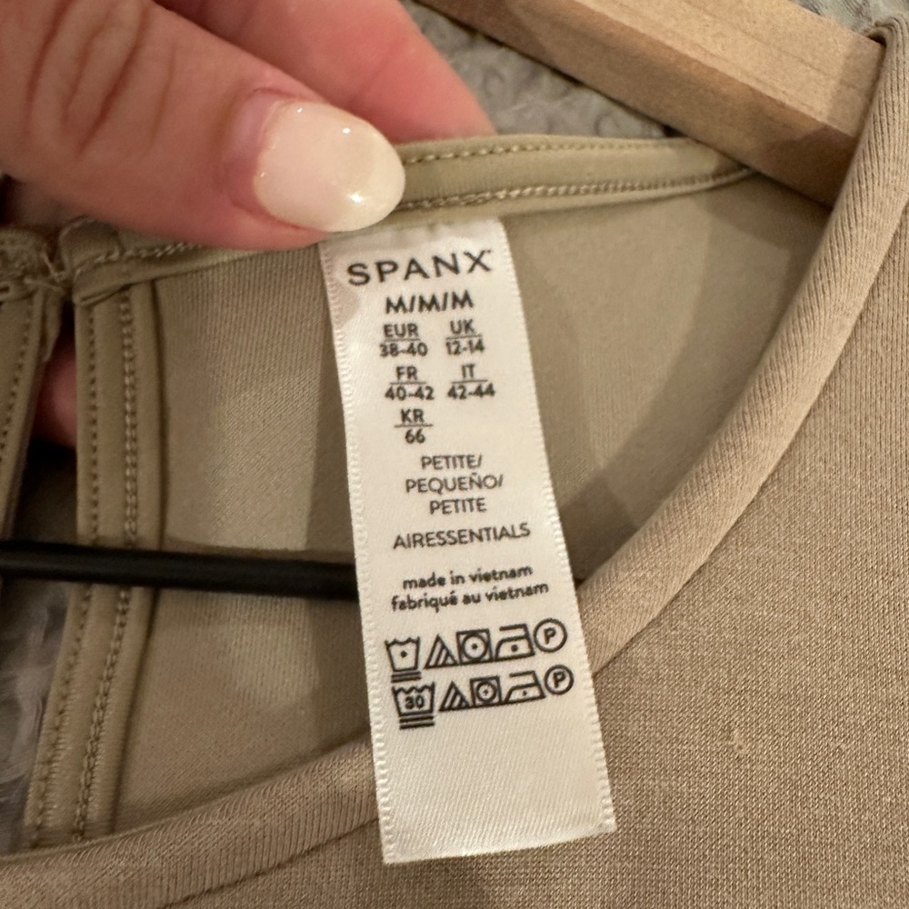 SPANX Wide Leg Jumpsuit in Tan Medium Petite - Picture 3 of 5